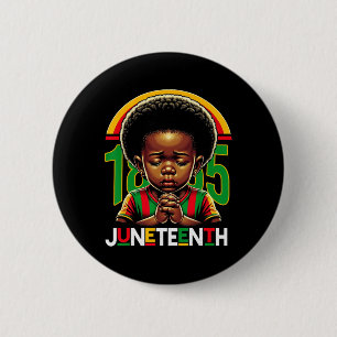 Badge Rond 5 Cm Enfants Juneteenth Prince 1865 Mois de l'histoire