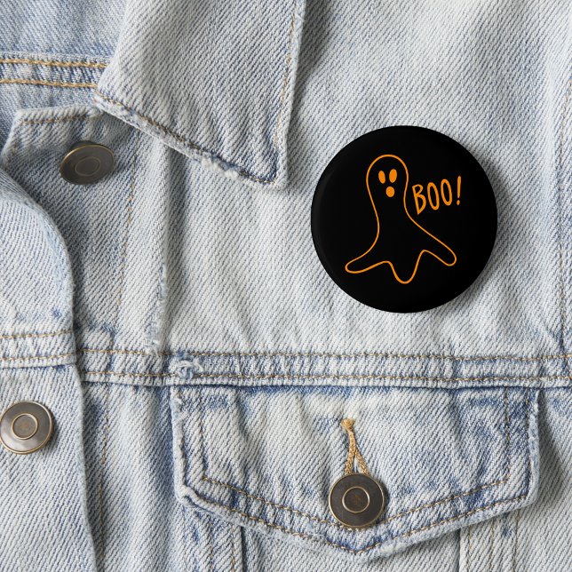 Badge Rond 5 Cm Enfants mignonne effrayant Boo Halloween Fantôme N (Kids Cute Scary Boo Halloween Ghost Black Round Button)