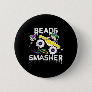 Badge Rond 5 Cm Enfants Monster Truck Perles Smasher Mardi Gras T-