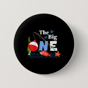Badge Rond 5 Cm Enfants pêchant Le Gros Un An 1er Premier Annivers