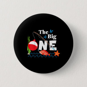 Badge Rond 5 Cm Enfants pêchant Le Gros Un An 1er Premier Annivers