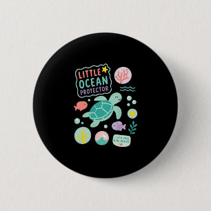 Badge Rond 5 Cm Enfants petit protecteur de l'océan tortue de mer