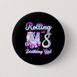 Badge Rond 5 Cm Enfants qui roulent dans un anniversaire de 8 ans