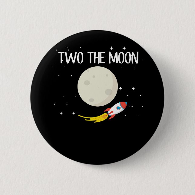 Badge Rond 5 Cm Enfants Rocket Moon 2e anniversaire astronaute 2 a (Devant)