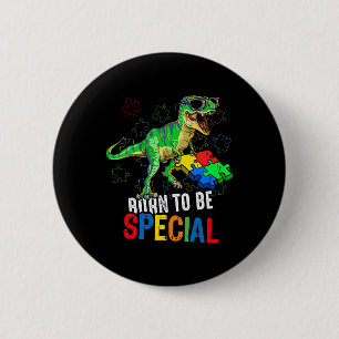 Badge Rond 5 Cm Enfants Sensibilisation sur l'autisme Dino Autisti