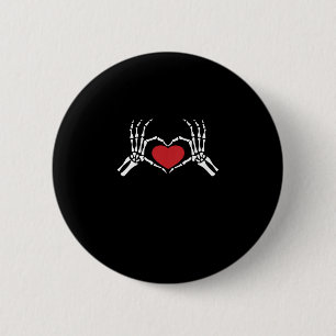 Badge Rond 5 Cm Enfants Skeleton Coeur main Valentines Jour Classe