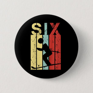 Badge Rond 5 Cm Enfants Ski 6 Anniversaire Garçon Fille Ski 6 Anni