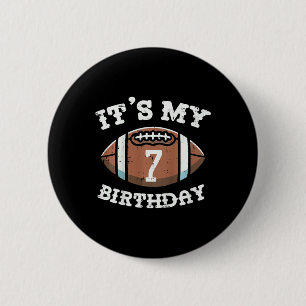 Badge Rond 5 Cm Enfants Son 7e anniversaire Football américain 7 a