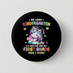 Badge Rond 5 Cm Enfants Unicorn si longue maternelle Graduation De