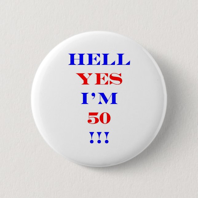 Badge Rond 5 Cm Enfer 50 oui (Devant)