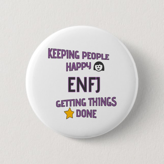 Badge Rond 5 Cm ENFJ "maintenant des personnes heureuses - (Devant)