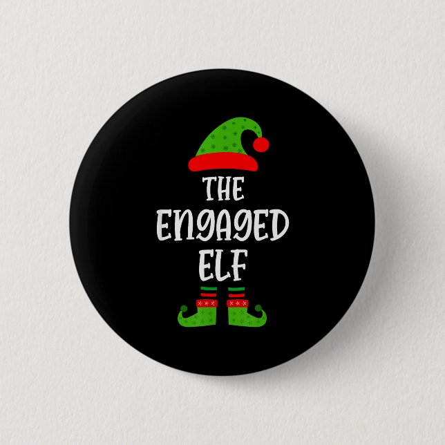 Badge Rond 5 Cm Engaged Elf Family Matching Christmas Engagement  (Devant)