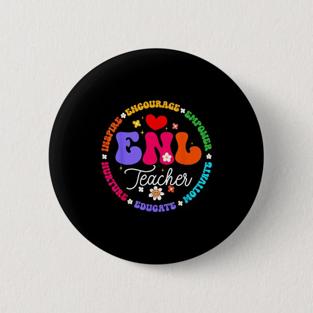 Badge Rond 5 Cm Enl Teacher Squad English New Language Squad Crew  (Devant)
