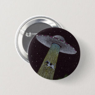 Badge Rond 5 Cm Enlèvement d'Aliens