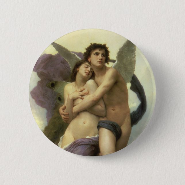 Badge Rond 5 Cm Enlèvement de Psyché par Bouguereau (Devant)
