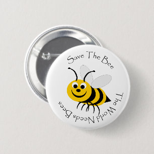 Badge Rond 5 Cm Enregistrer La Conception Des Abeilles