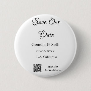 Badge Rond 5 Cm Enregistrer la date simple minimum détails du code