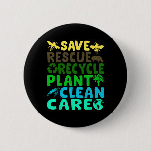 Badge Rond 5 Cm Enregistrer les abeilles Secourir les animaux Recy