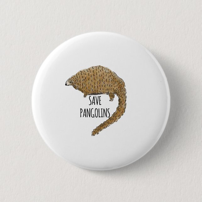 Badge Rond 5 Cm Enregistrer les pangolins (Devant)