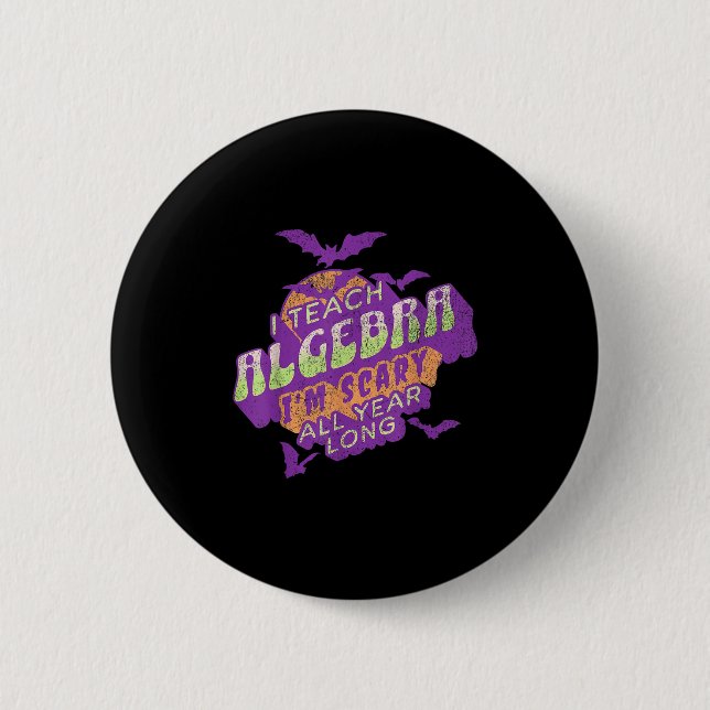 Badge Rond 5 Cm Enseignant d'algèbre Halloween Soky Ghost Mathémat (Devant)