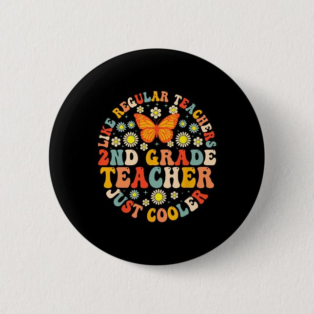 Badge Rond 5 Cm Enseignant de 2e année comme un enseignant normal  (Devant)