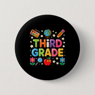Badge Rond 5 Cm Enseignant de troisième année préparatoire Retour 