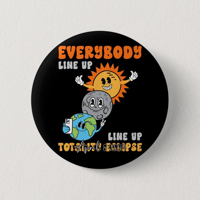 Badge Rond 5 Cm Enseignant Éclipse Solaire Avril 8 2024 Drôle Mign (Devant)