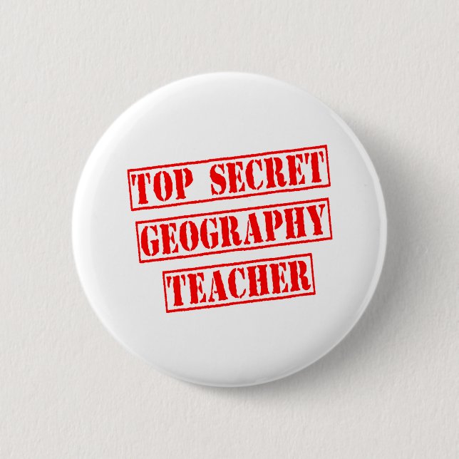Badge Rond 5 Cm Enseignant en géographie secrète (Devant)