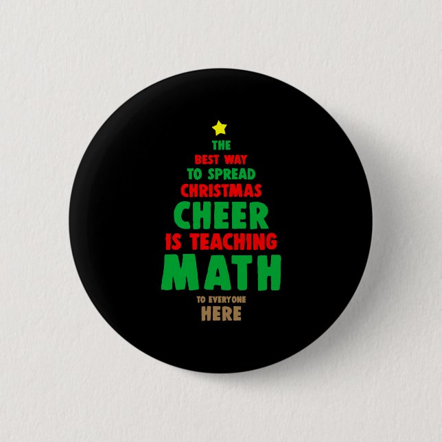 Badge Rond 5 Cm Enseignant en mathématiques de Noël (Devant)