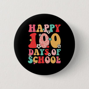 Badge Rond 5 Cm Enseignant Enfants Retro Super 100 Jours Joyeux 10