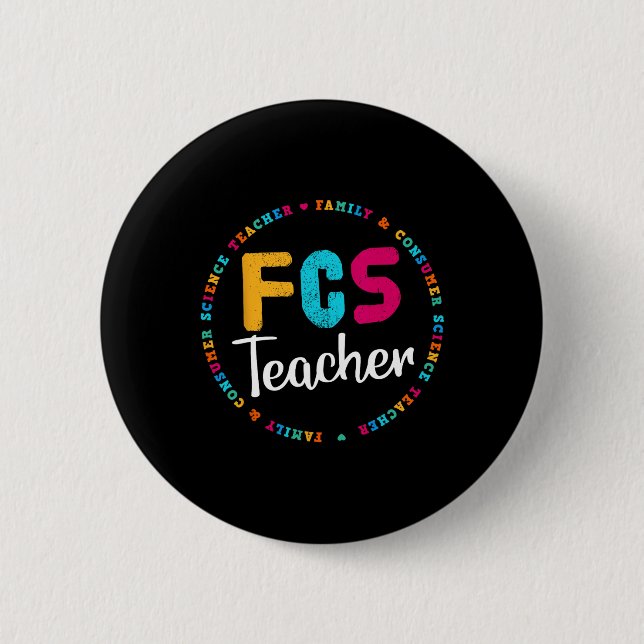 Badge Rond 5 Cm Enseignant FCS - Enseignant Électif - Enseignant F (Devant)