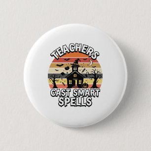 Badge Rond 5 Cm Enseignant Halloween Drôles de Connaissances
