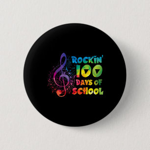 Badge Rond 5 Cm Enseignant - rockin 100 Jours De Musique Scolaire