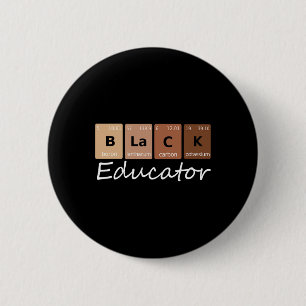 Badge Rond 5 Cm Enseignant Scientifique Éducateur Noir Mélanine Sc