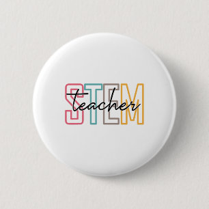 Badge Rond 5 Cm Enseignant STEM Pjmk Professeur de sciences et de