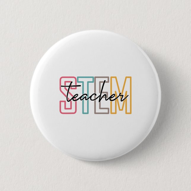 Badge Rond 5 Cm Enseignant STEM Pjmk Professeur de sciences et de  (Devant)
