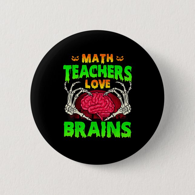 Badge Rond 5 Cm Enseignants en mathématiques Cerveaux Squelette Co (Devant)