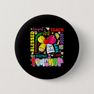 Badge Rond 5 Cm Enseigner Amour Inspirer Enseignant Enfants Crayon