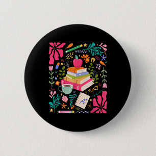 Badge Rond 5 Cm Enseigner l'amour Inspirer Fleur Enseignant Premie