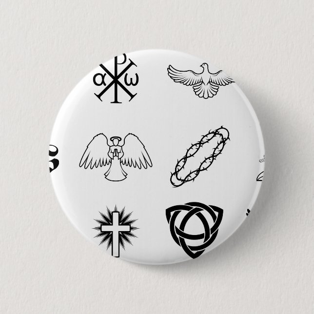 Badge Rond 5 Cm Ensemble d'icônes chrétiennes (Devant)