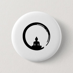 Badge Rond 5 Cm Enso, Zen, Cercle, Bouddha Méditation Japon Callig