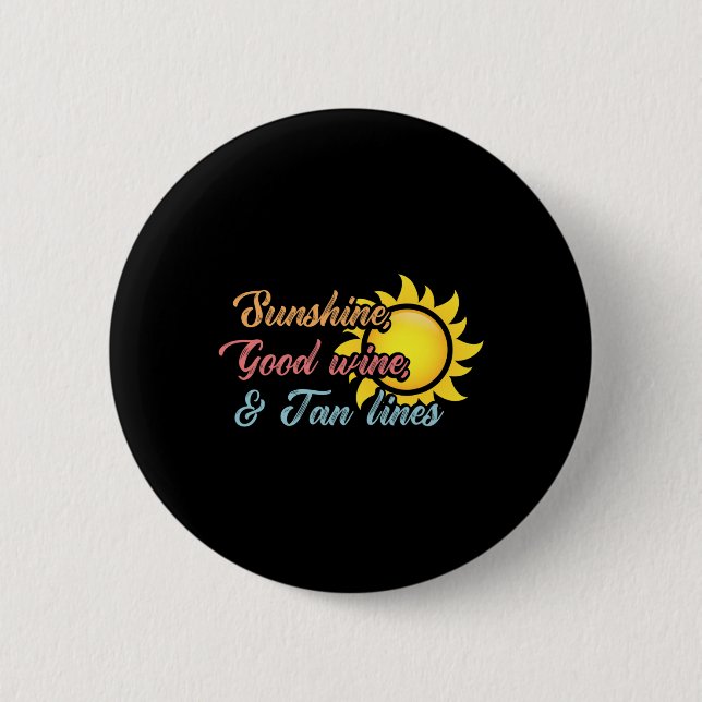 Badge Rond 5 Cm Ensoleillement des vacances d'été  (Devant)