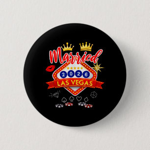 Badge Rond 5 Cm Enterrement de vie de garçon à Vegas Marié à Vegas