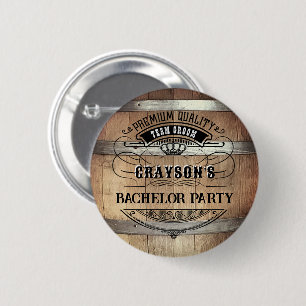 Badge Rond 5 Cm Enterrement de vie de garçon Rustique