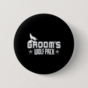 Badge Rond 5 Cm Enterrement de vie de garçon Wolfpack Men du marié