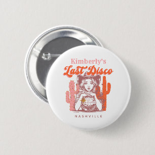 Badge Rond 5 Cm Enterrement de vie de jeune fille Cowgirl Rose Wes