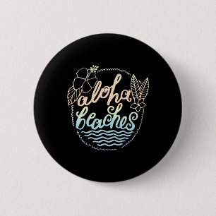 Badge Rond 5 Cm Enterrement de vie de jeune fille - Plages Aloha