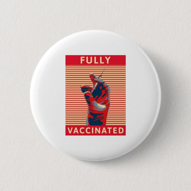 Badge Rond 5 Cm Entièrement vacciné (Devant)