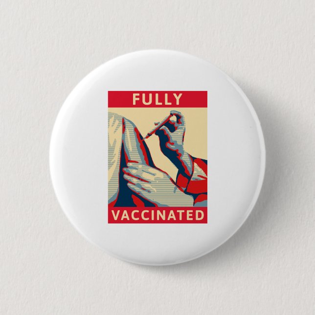 Badge Rond 5 Cm Entièrement vacciné (Devant)