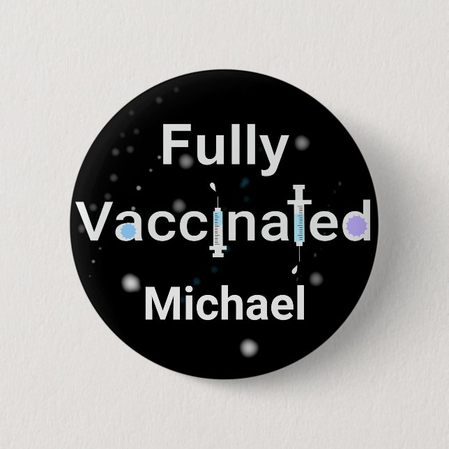 Badge Rond 5 Cm Entièrement Vacciné (Devant)